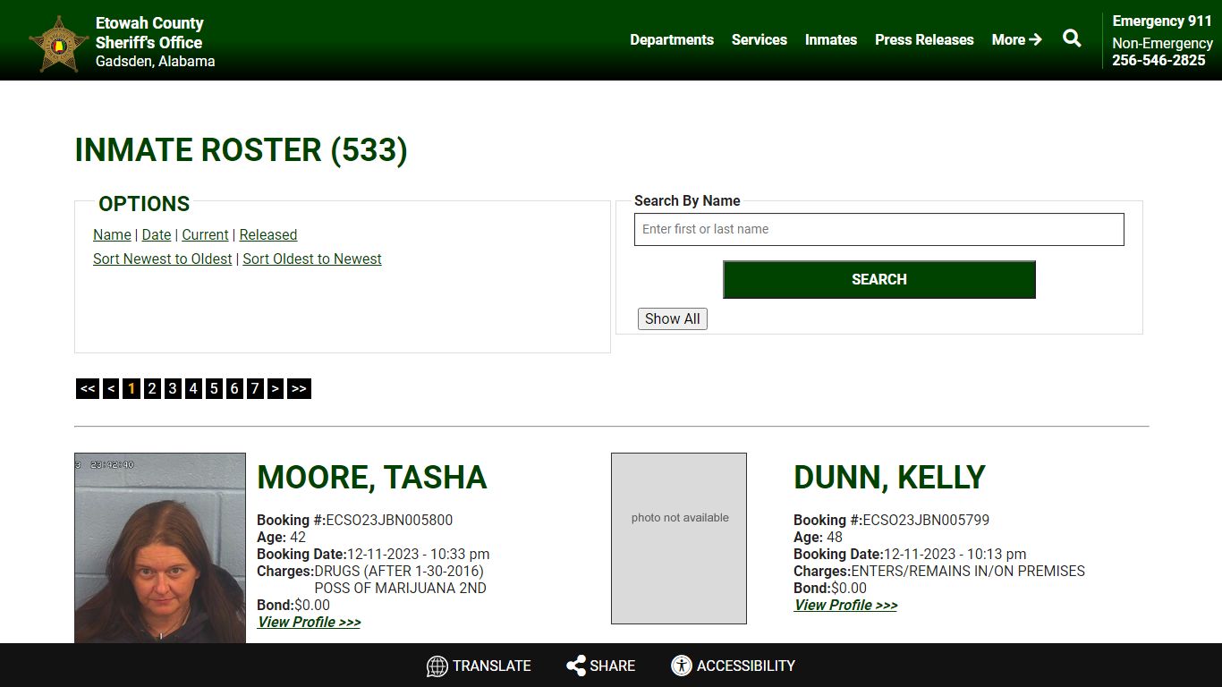 Inmate Roster - Current Inmates Booking Date Descending - Etowah County ...
